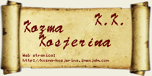 Kozma Kosjerina vizit kartica